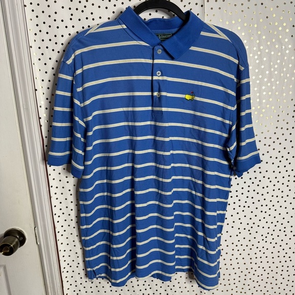 Masters Blue Striped Polo Shirt - Picture 1 of 7
